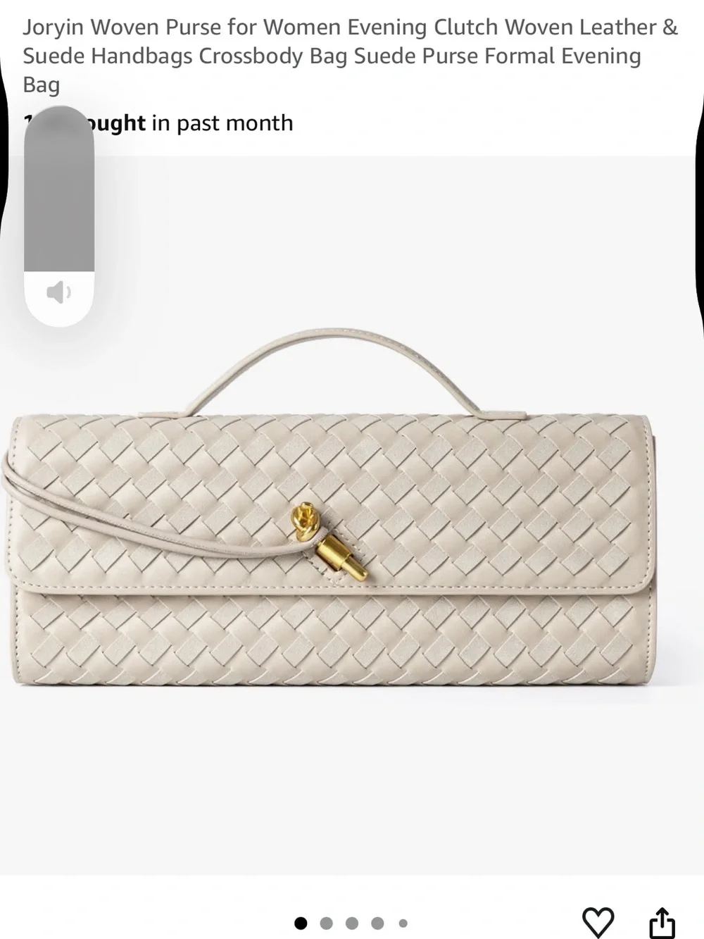 Woven Leather Evening Clutch Bag in Cream